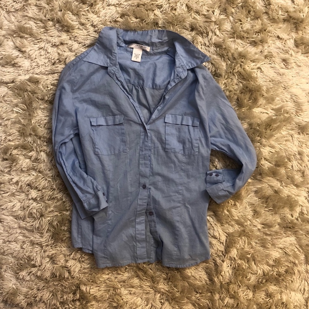 Blue collar button down